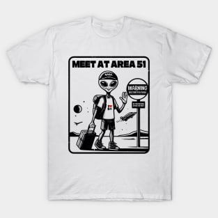 An Alien Visits Area 51 On a Sightseeing Trip T-Shirt